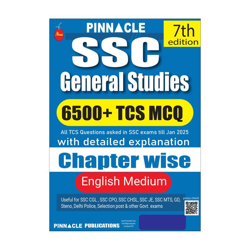 PINNACLE PUBLICATIONS SSC General Studies 6500+ Chapter-wise MCQs with Detailed Explanations | 7th Edition | English Medium (English, Paperback, Pinnacle Publications) - Image 2