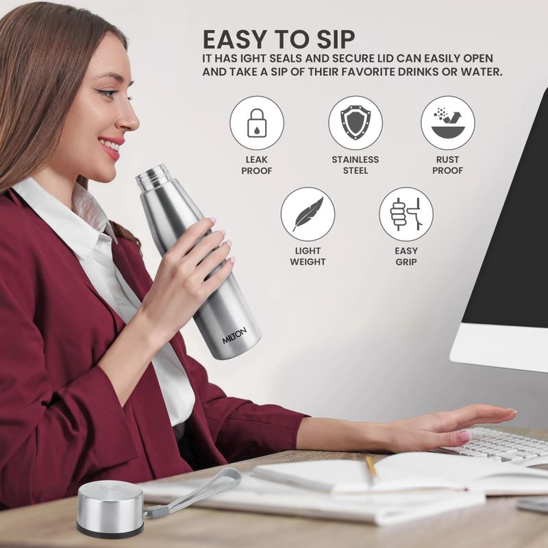 MILTON Drift 1000 Stainless Steel Bottle, 950ml, Set of 3 - Image 4
