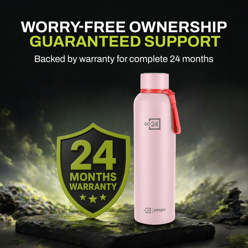 Go24 Hot and Cold Water Bottle ISI Certified Thermosteel flask, Leakproof Bravo 1000 ml Stainless Steel Flask (Pack of 1, Pink) - Image 6