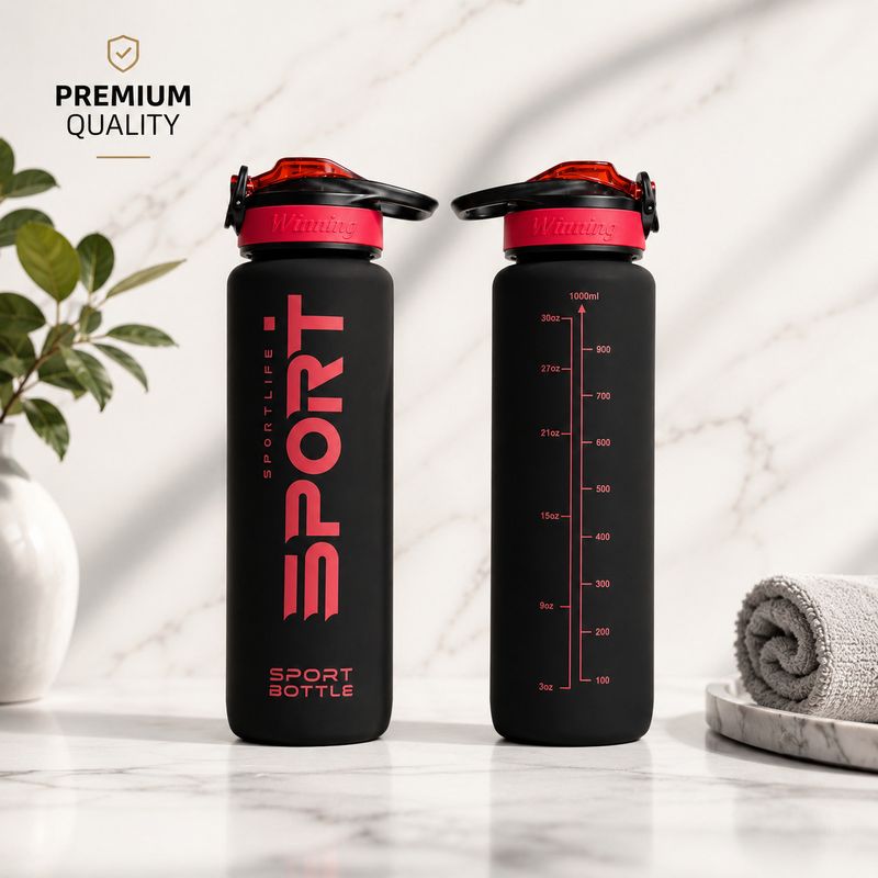 shivaemart 1000 ml RedBlack Sports Sipper Bottle - Image 4