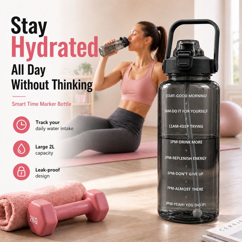 DFit 2L Motivational Leakproof Water Bottle - Image 5