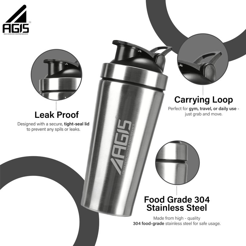 AGIS Steel Shaker 700 ml Silver - Image 4
