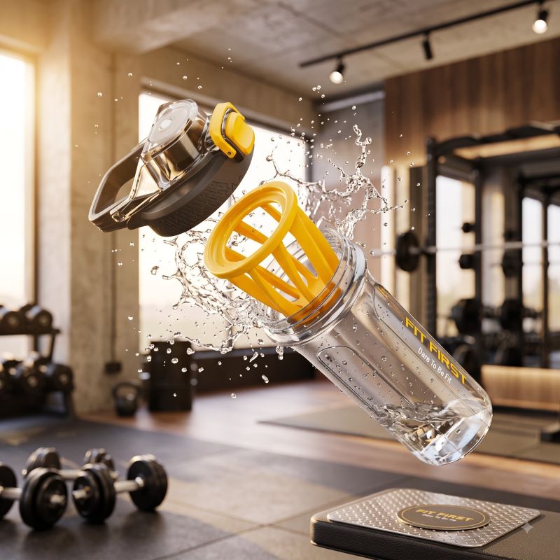 bullpower Shaker Bottle 750 ml (Pack of 1, Black/Yellow) - Image 3
