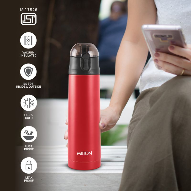 MILTON Crown 900 750 ml Stainless Steel Flask (Pack of 1, Red) - Image 4