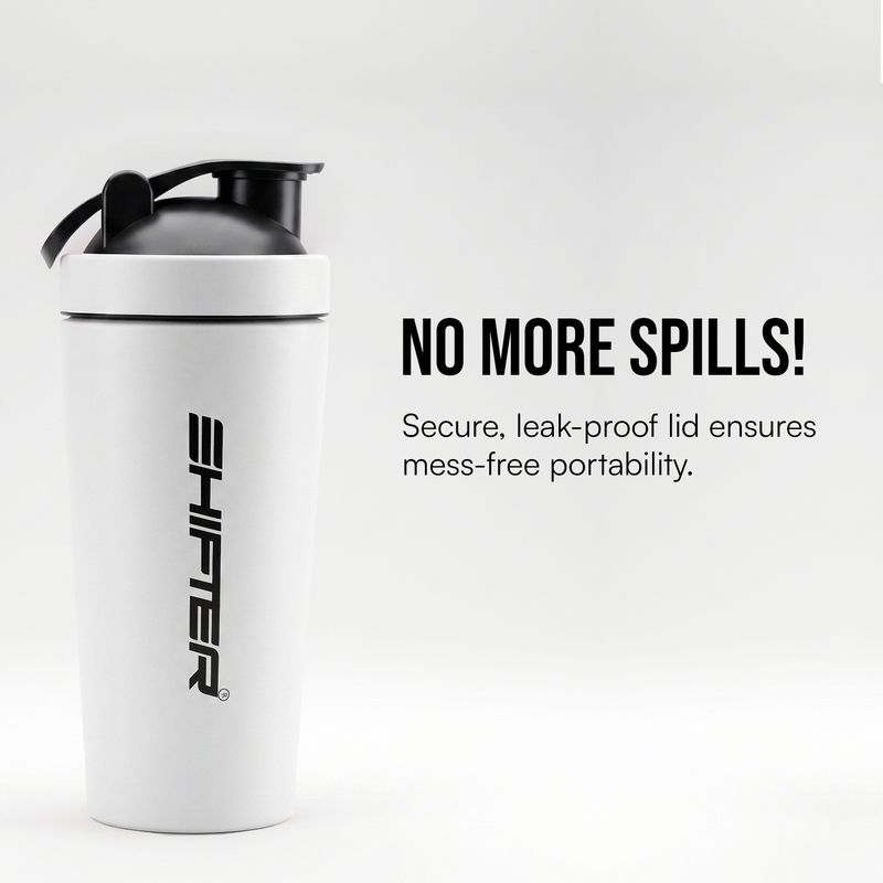 SHIFTER Gym Shaker 700 ml White - Image 4