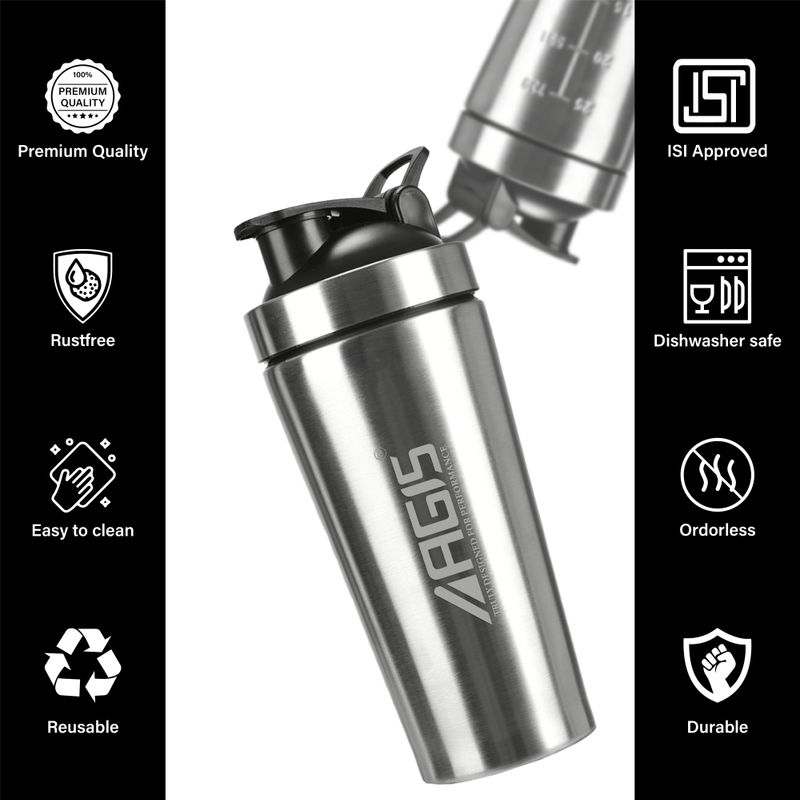 AGIS Steel Shaker 700 ml Silver - Image 6