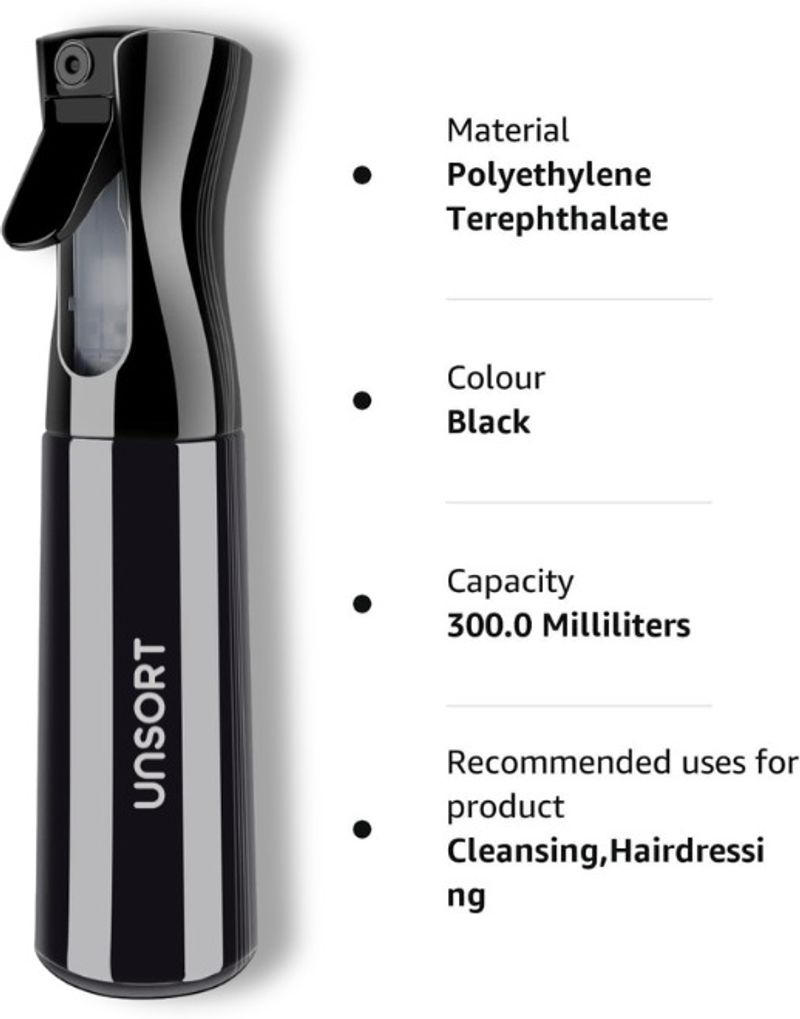 UNSORT Refillable Mist Spray Bottle 300ml (Pack of 1, Black) - Image 5