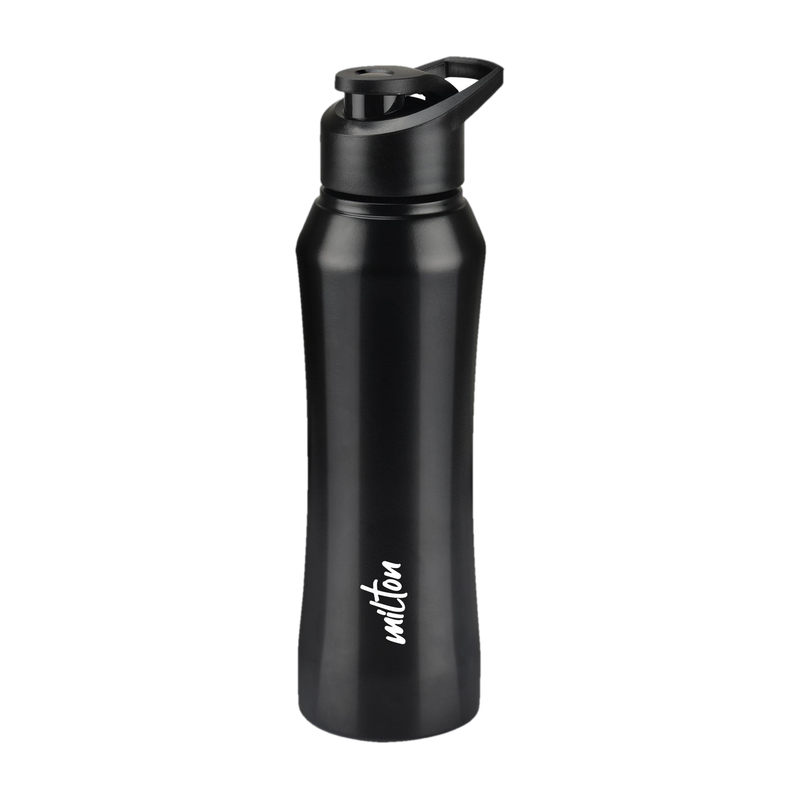MILTON Comet Single Wall Water, Leakproof 750 ml Stainless Steel Bottle Pack of 1, Black