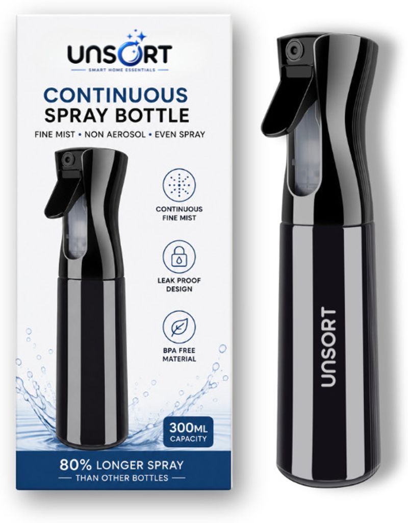 UNSORT Refillable Mist Spray Bottle 300ml (Pack of 1, Black) - Image 3