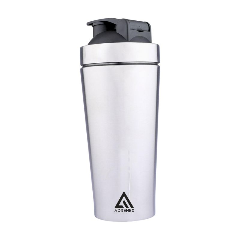 Adrenex Stainless Steel Gym Shaker Bottle for Protein Shake, 700 ml, 100% Leakproof 700 ml Stainless Steel Shaker (Pack of 1, Silver)