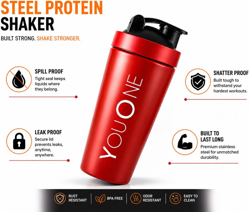Youone Steel Shaker 750 ml - Image 4