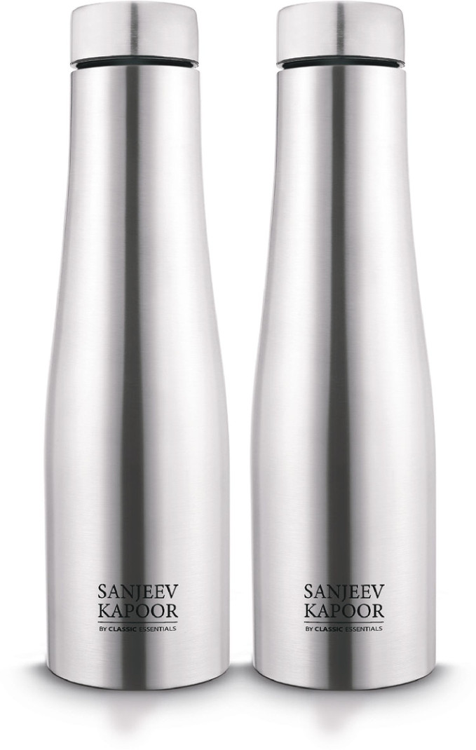 Classic Essentials Steel Puro Water Bottle 1000ml(Pack of 2) 1000 ml Steel Bottle Pack of 2, Silver