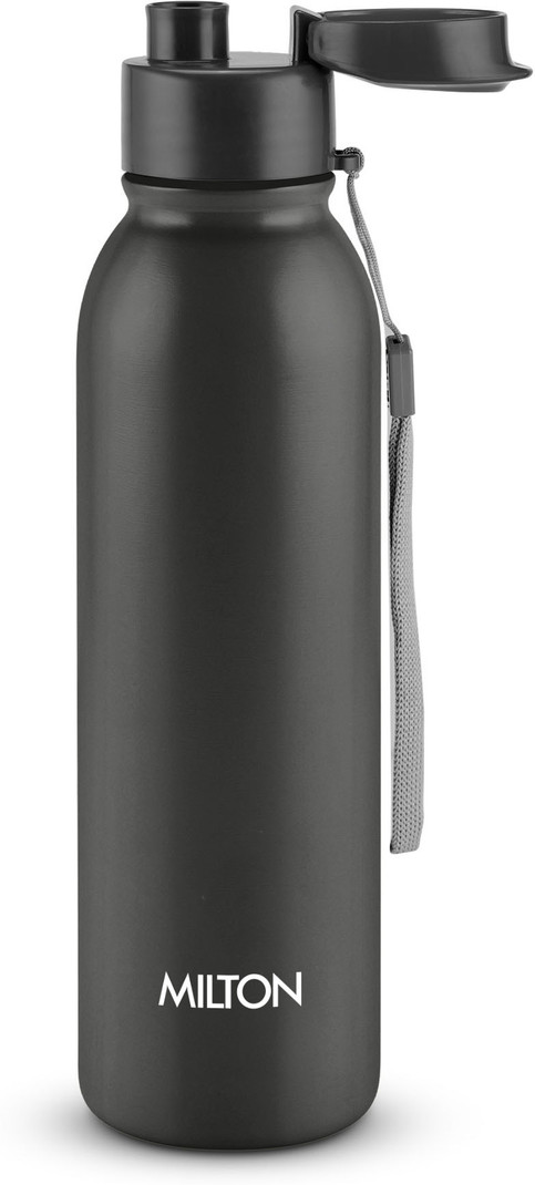 MILTON Caper 1000 Stainless Steel Water Bottle 870 ml Sipper Bottle Black Water Bottles 870 ml Steel Bottle Pack of 1, Black