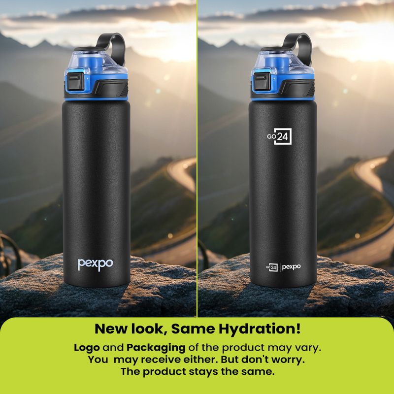 Go24 Arctic Stainless Steel Sports/Fridge Water Bottle with Flip Top Cap 800 ml Steel Bottle (Pack of 1, Black) - Image 4