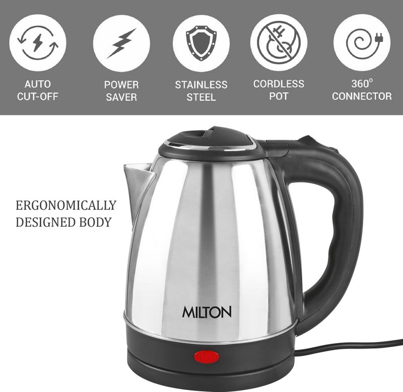 MILTON Combo Set Insta Electric Stainless Steel Kettle 1.5L - Image 3