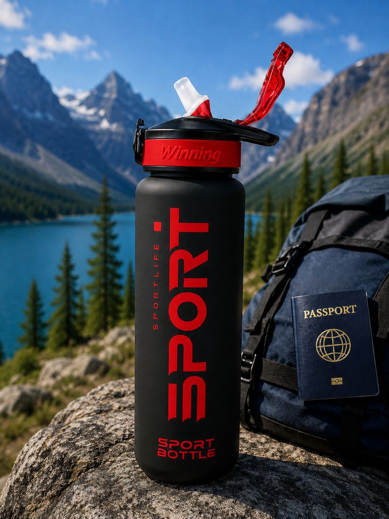 shivaemart 1000 ml RedBlack Sports Sipper Bottle - Image 3