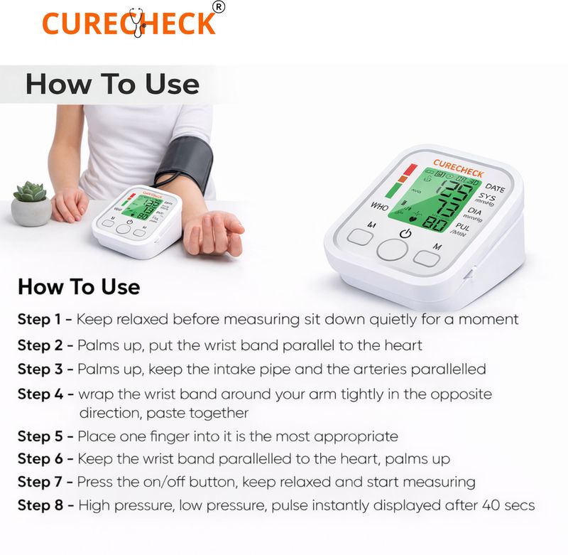 curecheck Yellow BP2 Automatic Blood Pressure Machine - Image 4