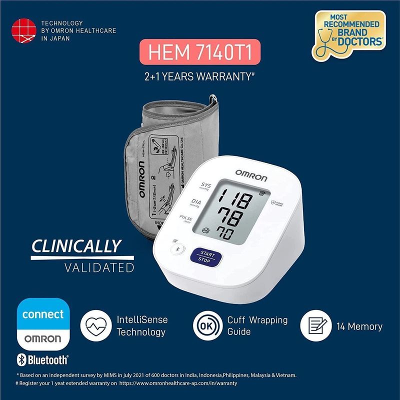 OMRON HEM 7140T1 Bluetooth Blood Pressure Monitor - Image 3