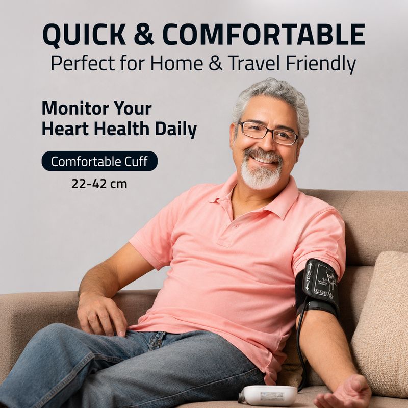 Medtech BP18 Portable Automatic Digital Blood Pressure Monitor Machine works with Type-C BP18 Bp Monitor (White) - Image 4