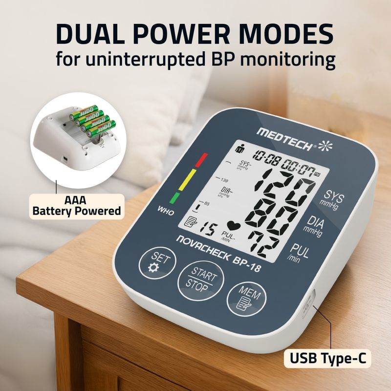 Medtech BP18 Portable Automatic Digital Blood Pressure Monitor Machine works with Type-C BP18 Bp Monitor (White) - Image 6