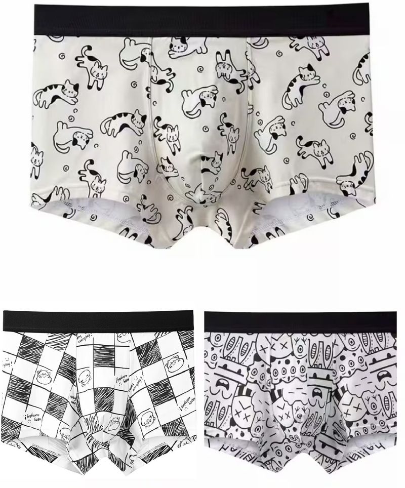 ZENVANEX 3 Pack Men's Checkered Trunks - Image 5