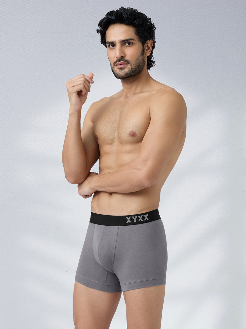 xyxx pack of 1 odour-free comfort cotton pace underwear solid men trunk
