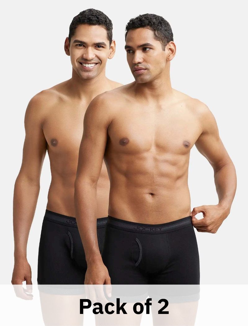 JOCKEY Men's 1017 Super Combed Cotton Rib Trunk Pack of 2 - Image 2