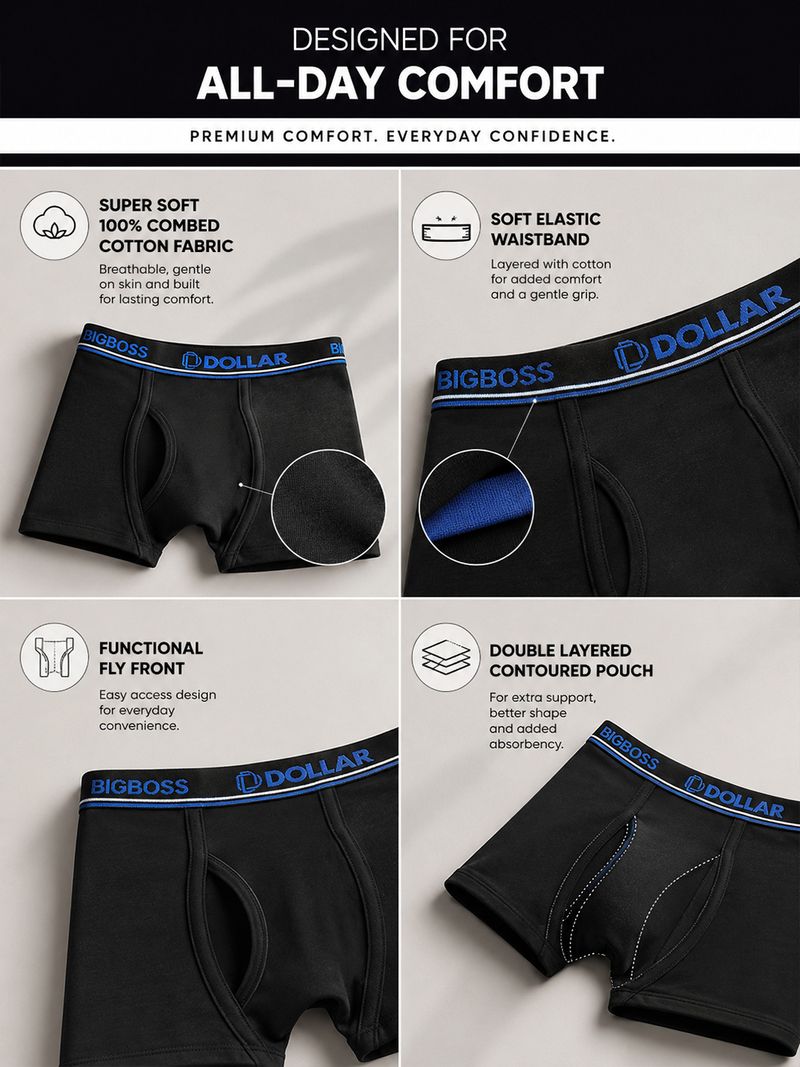 Dollar Bigboss Men's 3-Pack Cotton Trunks - Image 6