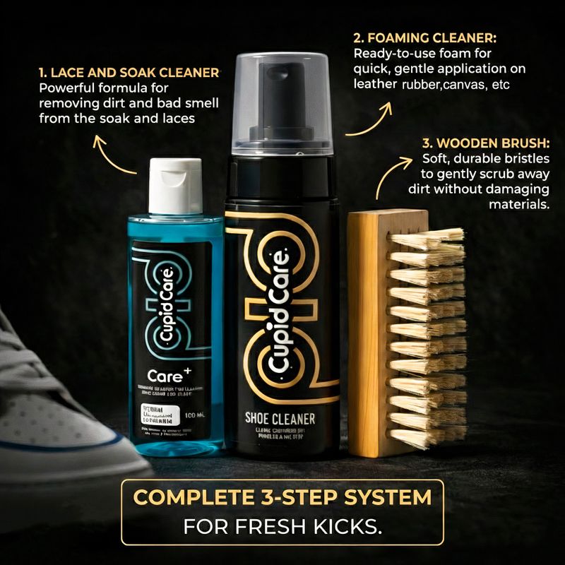 Cupid Care Complete Shoe Cleaning Kit 150ml Multicolor - Image 4