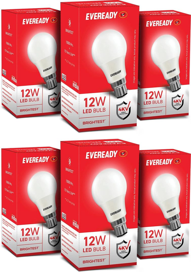 EVEREADY 12 W Basic Standard B22 LED Bulb (White, Pack of 6) - Image 3