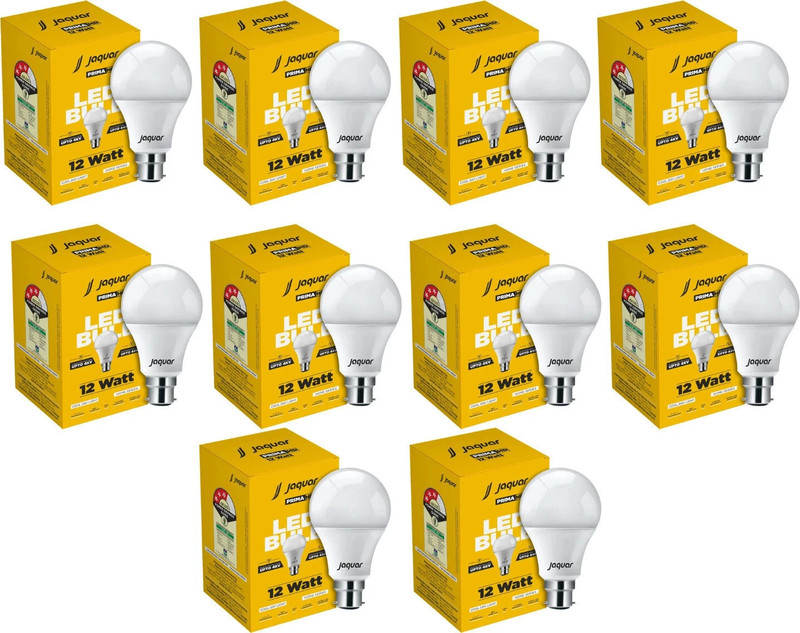 Jaquar 12 W Basic Standard B22 LED Bulb White, Pack of 10