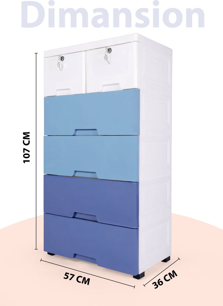 Smarttex Plastic Free Standing Chest of Drawers - Image 3