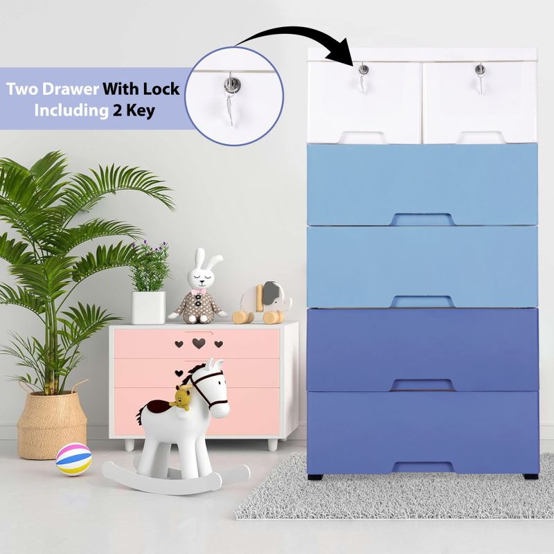 Smarttex Plastic Free Standing Chest of Drawers - Image 6