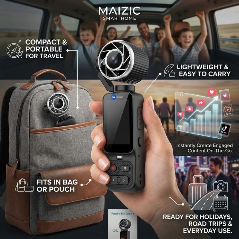 Maizic Smarthome Q9 64MP 4K Vlogging Camera (Black) - Image 5