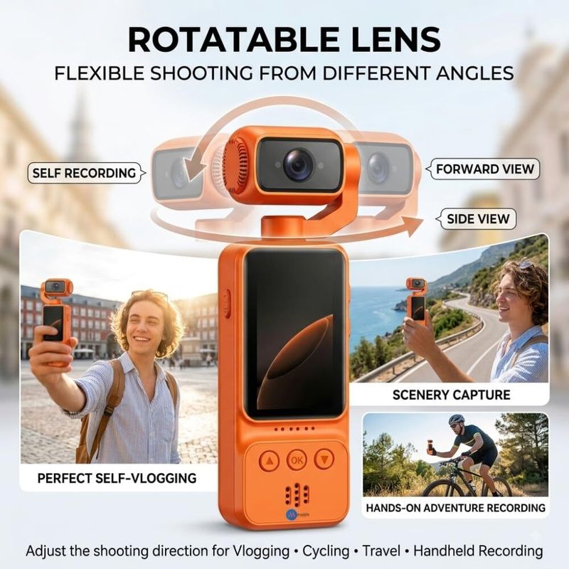 Maizic Smarthome মাà¦à¦à¦¿à¦ সà§à¦®à¦¾à¦°à§à¦à¦¹à§à¦® Q6 1080P FHD WiFi Vlogging Camera | App Control, Rotatable Lens, Night Vision, 2.0 à¦à§à¦¯à¦¾à¦®à¦à¦°à§à¦¡à¦¾à¦° (à¦à¦®à¦²à¦¾) - Image 5