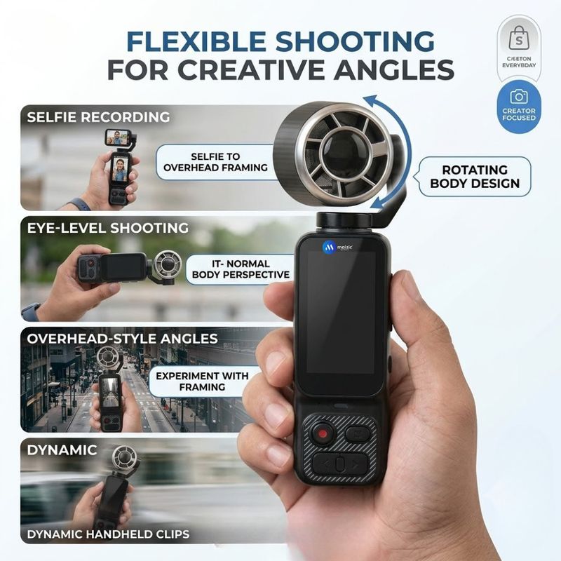 Maizic Smarthome Q9 64MP 4K Vlogging Camera (Black) - Image 3