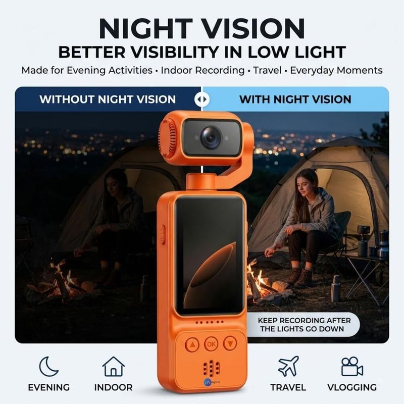 Maizic Smarthome মাà¦à¦à¦¿à¦ সà§à¦®à¦¾à¦°à§à¦à¦¹à§à¦® Q6 1080P FHD WiFi Vlogging Camera | App Control, Rotatable Lens, Night Vision, 2.0 à¦à§à¦¯à¦¾à¦®à¦à¦°à§à¦¡à¦¾à¦° (à¦à¦®à¦²à¦¾) - Image 6
