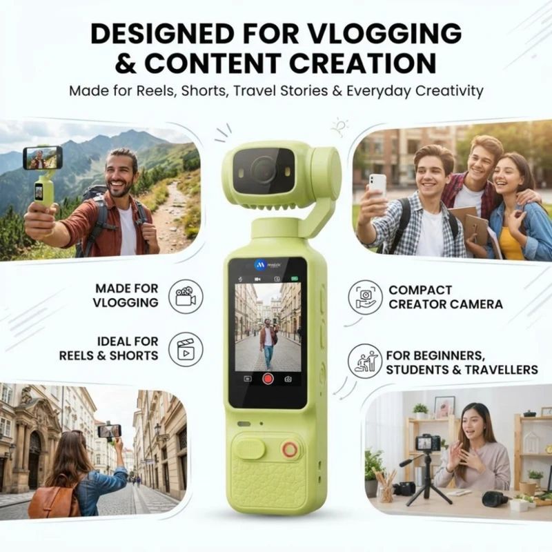 Maizic Smarthome মাà¦à¦à¦¿à¦ সà§à¦®à¦¾à¦°à§à¦à¦¹à§à¦® Q10 Vlogging Camera with 64MP High-Resolution Photos, 4K Video Recording Support à¦à§à¦¯à¦¾à¦®à¦à¦°à§à¦¡à¦¾à¦° (সবà§à¦) - Image 5