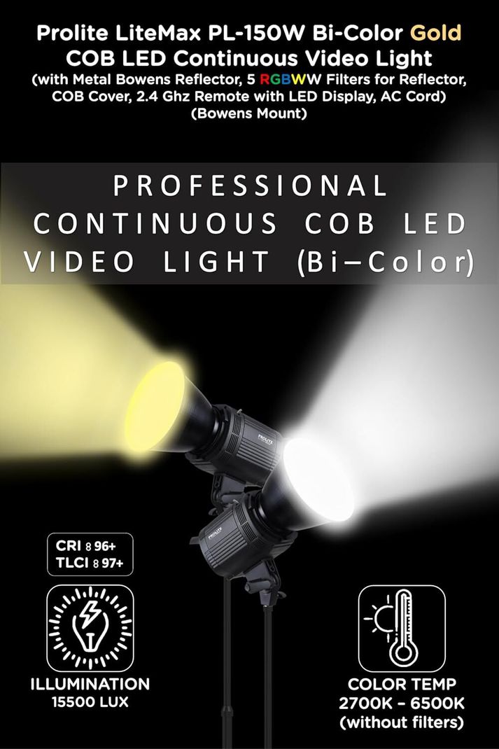 Prolite LiteMax Gold 150W Bi-Color LED Video Light - Image 3