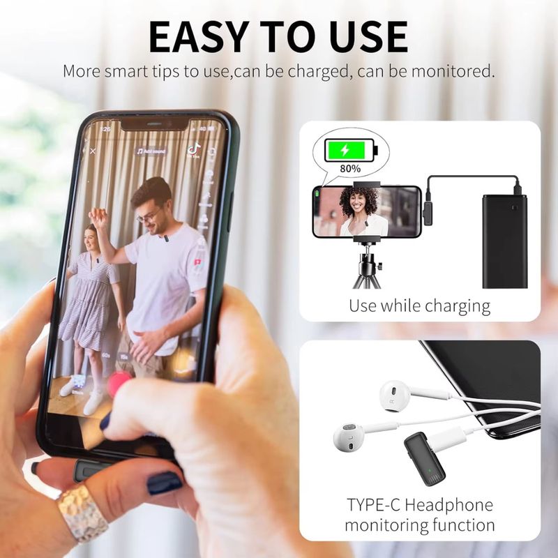 AGINDUSTRY J13 Wireless Microphone with Charging Case - Image 5