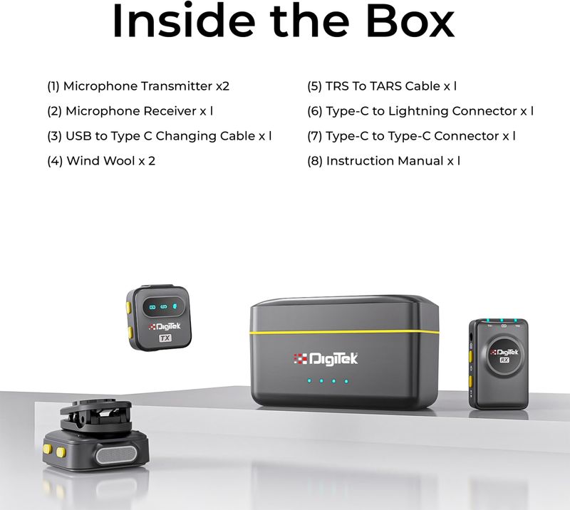 DIGITEK DWM-118 2-in-1 Wireless Mic 50m Range 7Hr - Image 4