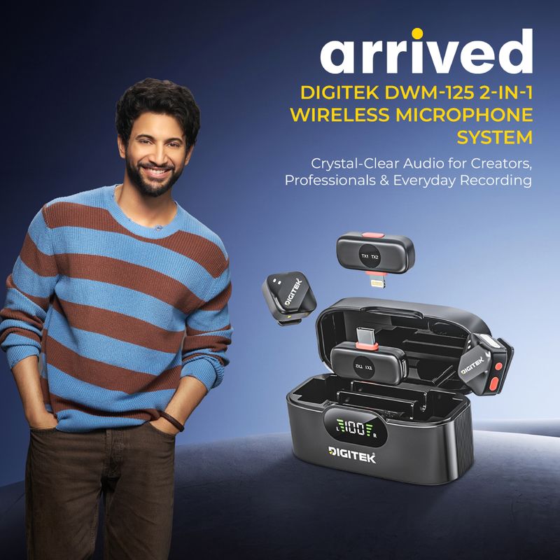 DIGITEK DWM 125 2-in-1 Wireless Microphone, Dual Transmitter - Image 3