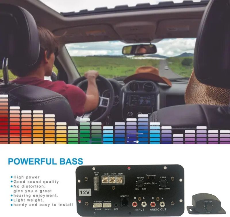 Powerlink 12V 120W Car Amplifier with Sub Woofer Kit - Image 6
