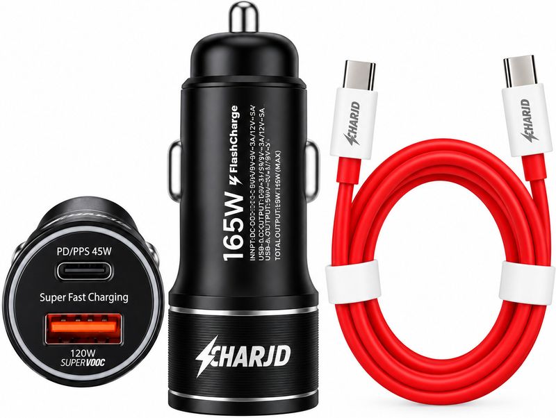 CHARJD 165W Qualcomm 3.0 Turbo Car Charger Black - Image 2
