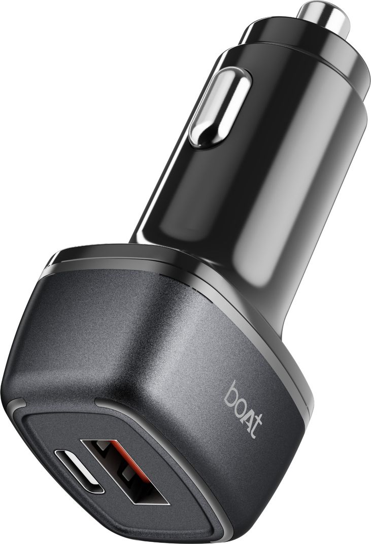 boAt 48 W Turbo Car Charger (Black, With USB Cable)