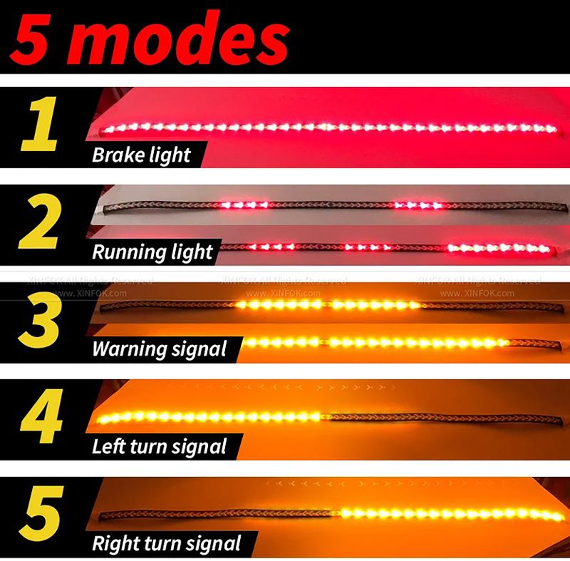 Selifaur Car Brake Turn Signal LED Strip Light - Image 3