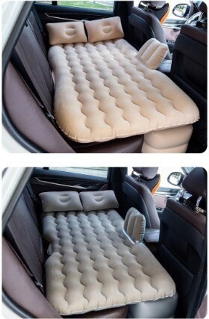 QXORE Wave Sape Travel Inflatable Car Bed Mattress Blue - Image 5