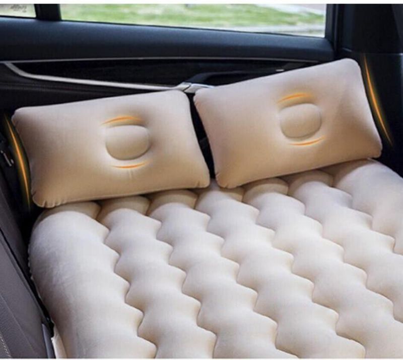 QXORE Wave Sape Travel Inflatable Car Bed Mattress Blue - Image 3