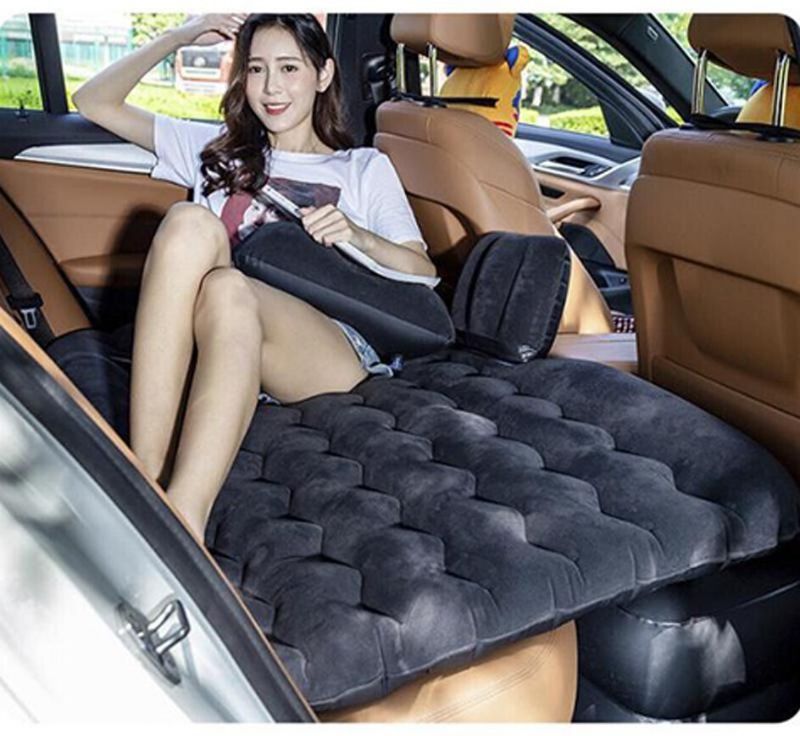 QXORE Wave Sape Travel Inflatable Car Bed Mattress Blue - Image 6