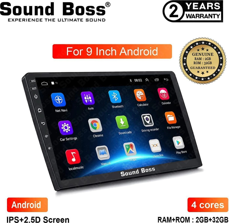 Sound Boss Androidify 3rd Generation 9 Inch Android (2GB/32GB) Car Stereo Double Din